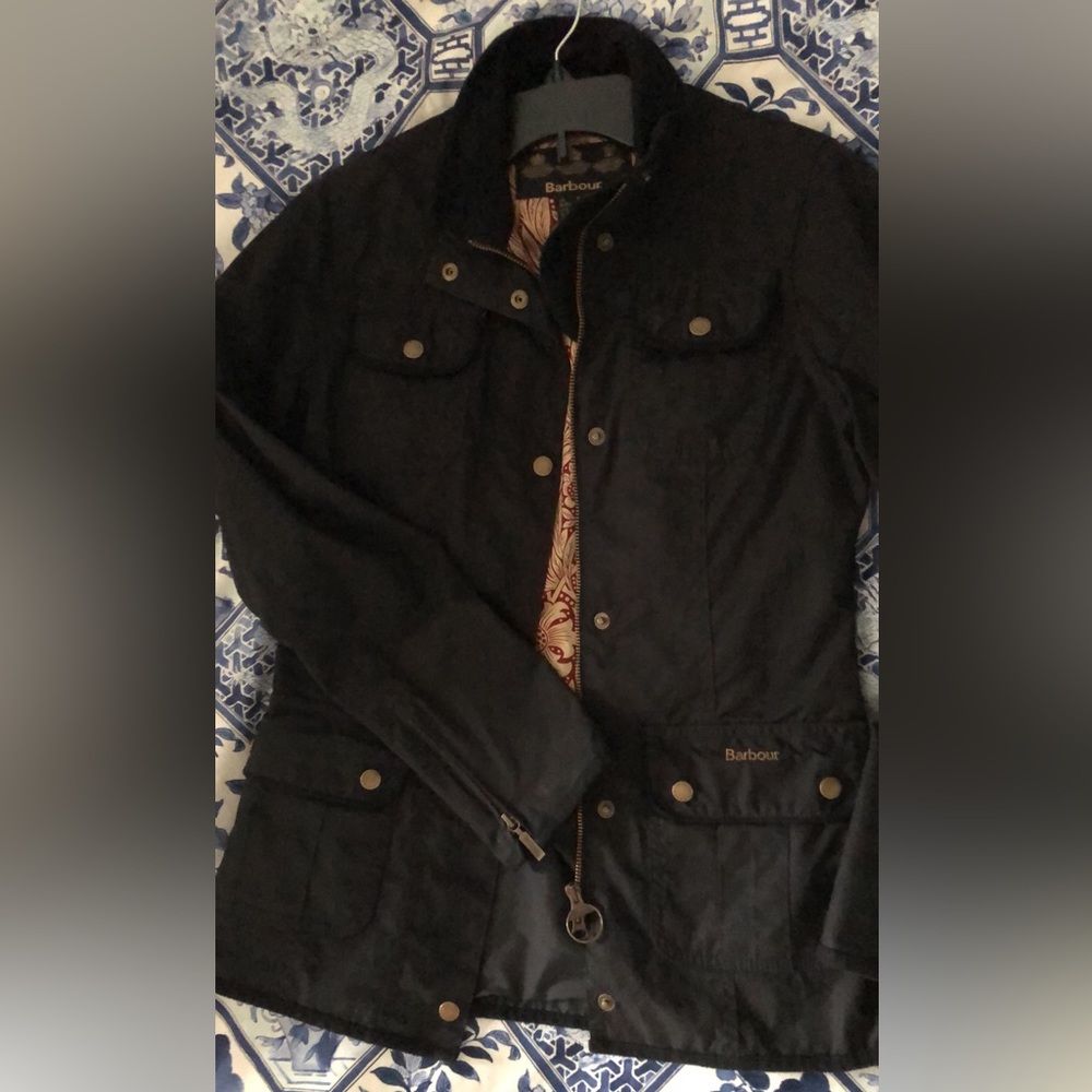 Barbour Waxed Cotton EEUC size us 4/uk 8. Black.